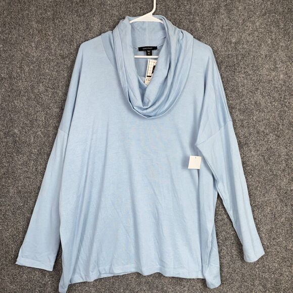 Karen Kane Sweater Womens Size XL Blue Tunic Cowl Neck Bella Blue - Picture 1 of 9